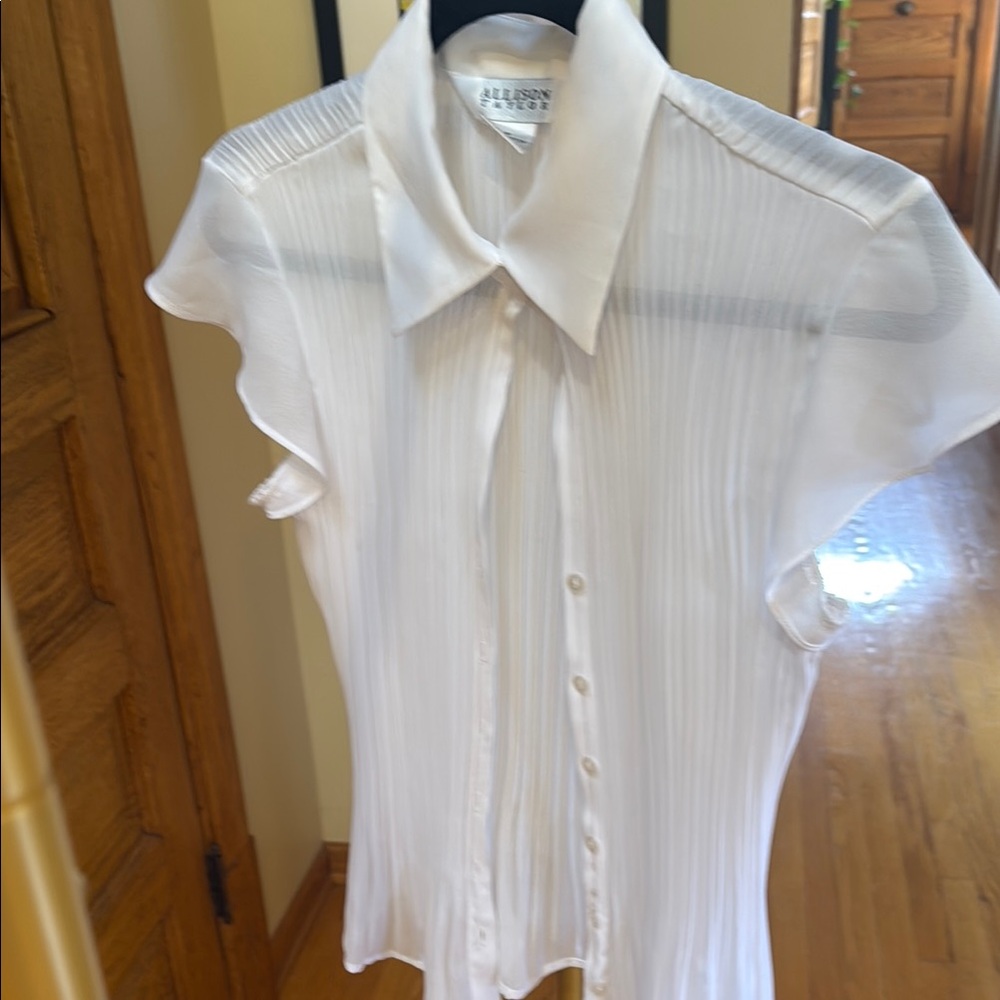 Allison Taylor Sheer White Blouse
